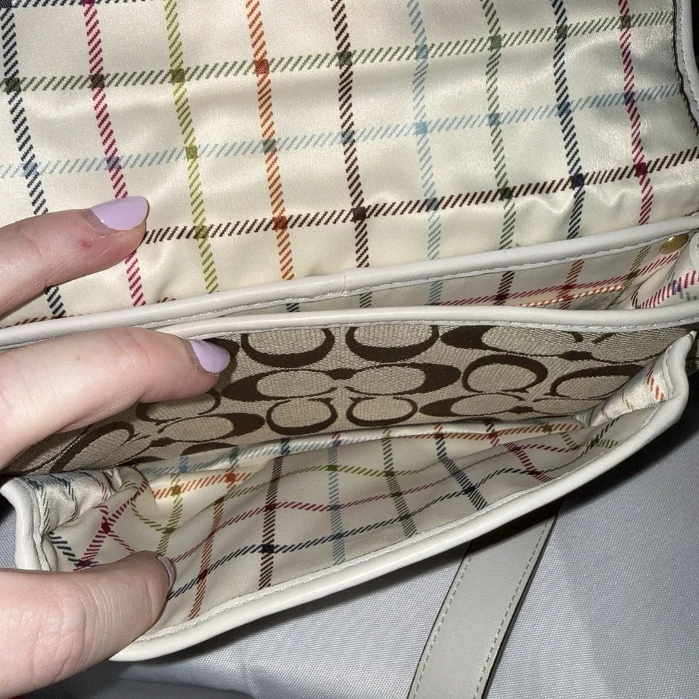 Coach | Bags | Vintage Coach Bleeker Legacy Tattersall Flap Leather ...
